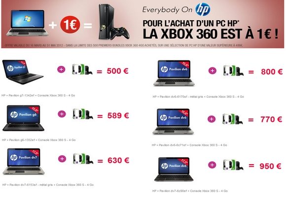 Code Promo Pixmania : 1 PC HP + 1€ =  1 Xbox 360 offerte !