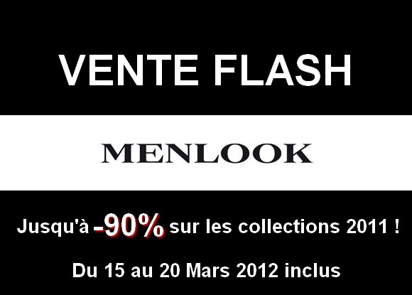 Vente Flash Menlook jusqu’à -90% !!