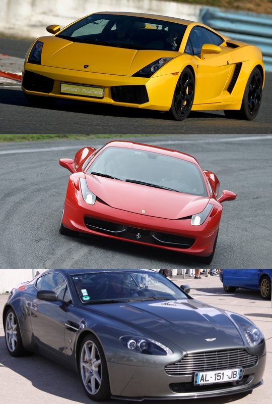 Voitures de sport - Lamborghini Gallardo Ferrari F430 Aston Martin V8