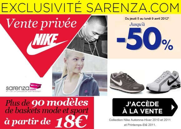 Vente Privée de Baskets Nike chez Sarenza !