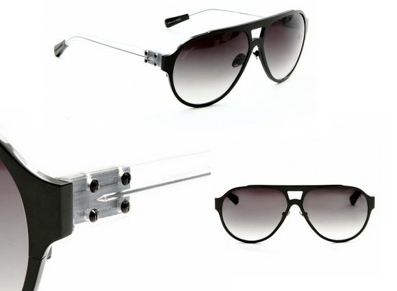 Lunettes de Soleil Noires Linda Farrow x Kris Van Assche