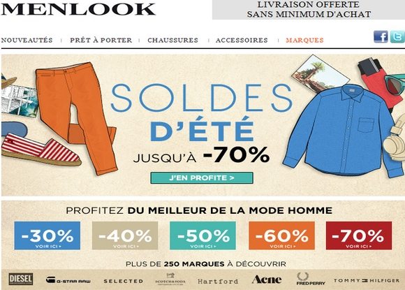 Soldes Menlook Ete 2012