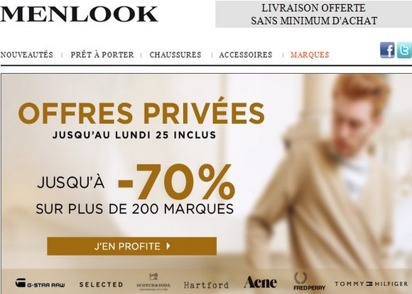 Vente Privée Menlook