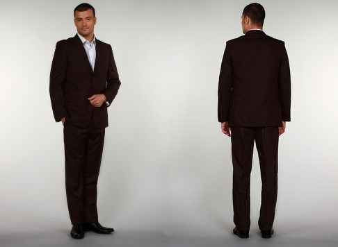 Costume homme 2 pièces marron chocolat