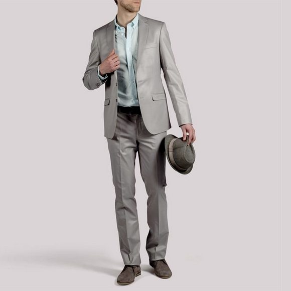 Costume homme gris clair