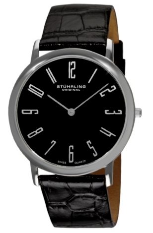 Montre homme en cuir noir