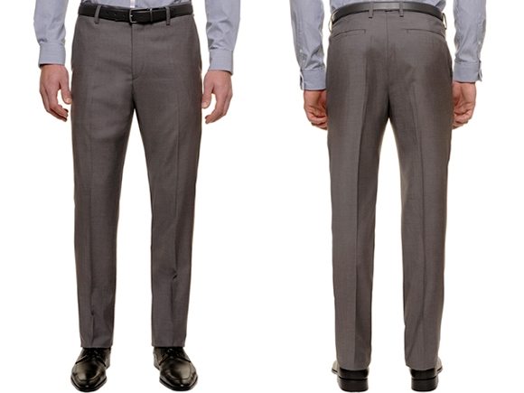 Pantalon de ville gris pour homme coupe ajustée