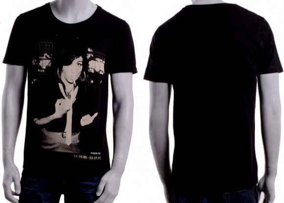 T-shirt blanc imprimé Amy Winehouse Selected