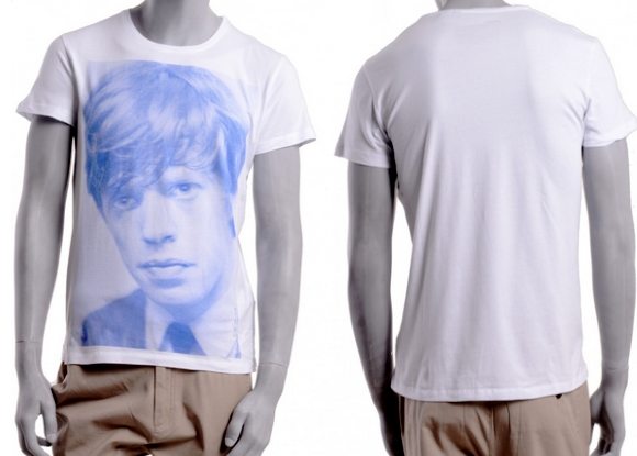 T-shirt blanc imprimé Mick Jaggers Selected