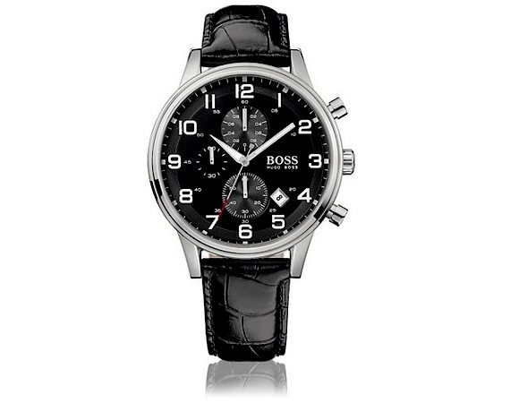 Montre Hugo Boss Black Homme Aviateur HB2006 Chronographe