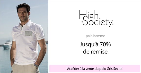 Polo homme High Society Gris Secret