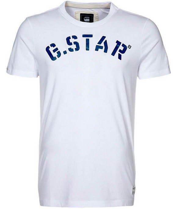 T-shirt blanc imprimé Gstar homme