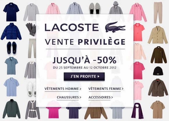 Vente Privilège Lacoste Jusqu’à -50% !!