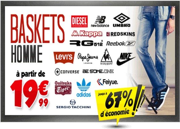 Baskets pour hommes pas chères chez Cdiscount !