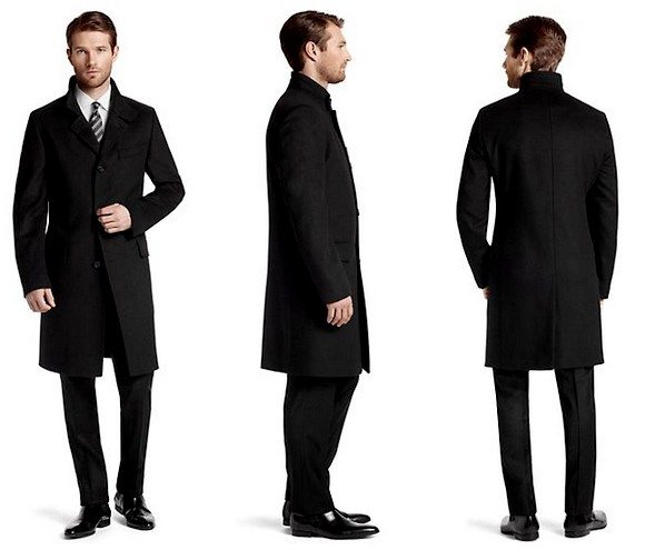 Manteau en laine mélangée Hugo Boss Black