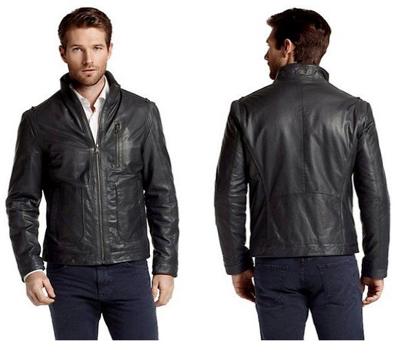 Veste en cuir de chèvre haut de gamme Hugo Boss Black