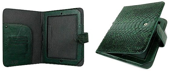 Etui Ipad en cuir vert