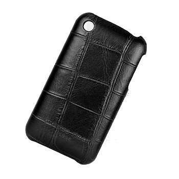 Etui Iphone simili cuir croco noir