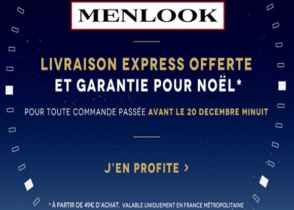 Livraison Express offerte et garantie pour Noël chez Menlook !