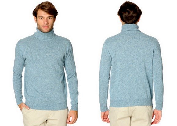 Pull homme bleu ciel en cachemire