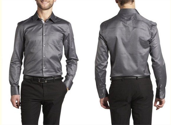 Chemise grise double retors