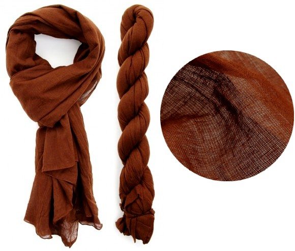 Chèche Foulard marron uni Menlook Label