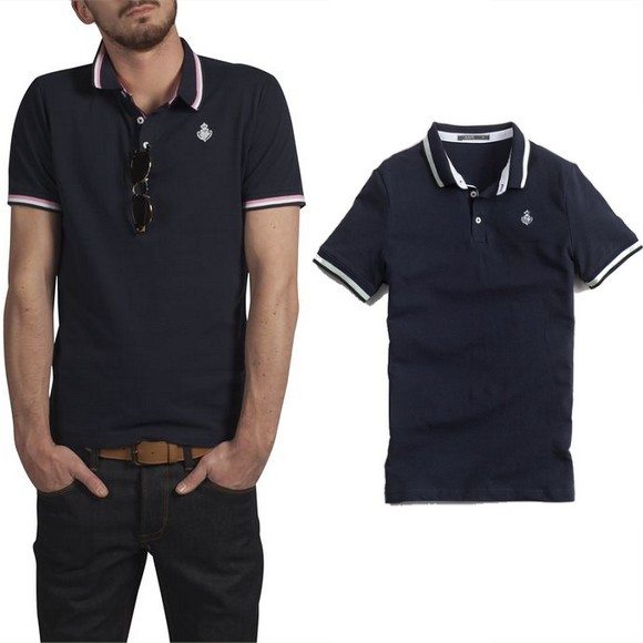 Polo manches courtes bleu