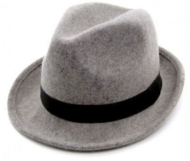 Chapeau gris en laine pour homme