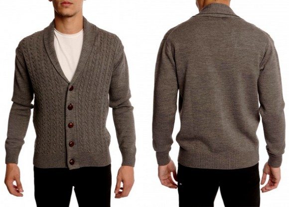 Cardigan gris en laine Menlook Label