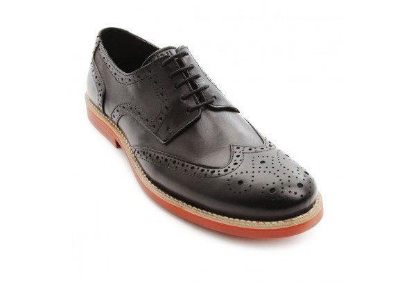 Chaussures Derby noire à semelle rouge brique Menlook Label