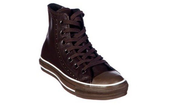 Chaussures montantes en cuir marron