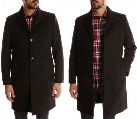 Manteau homme bleu nuit façon caban