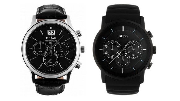 Montre noire pour hommes