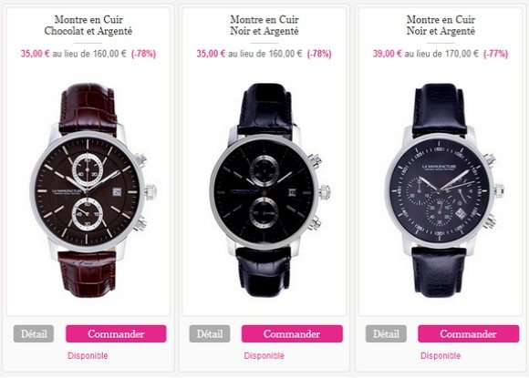 Montres rondes en cuir