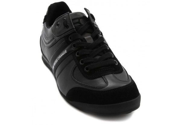 Sneakers noires en cuir Hugo Boss Orange