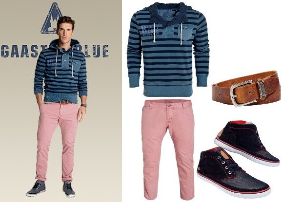 Homme en pantalon rose