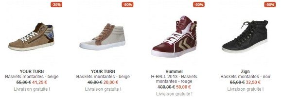 Baskets montantes en soldes