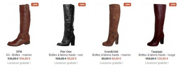 Bottes femme en soldes