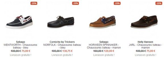 Chaussures bateau en soldes