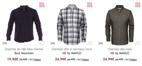 Chemises en soldes