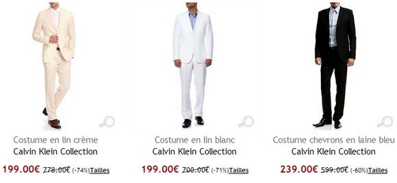 Costume homme Calvin Klein