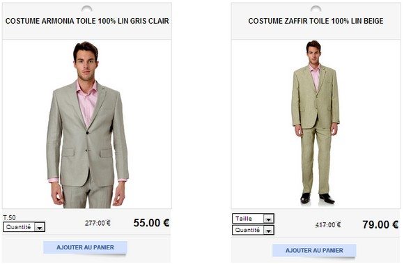 Costume homme pas cher