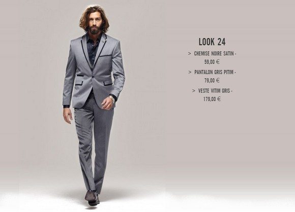 Costume pour homme gris