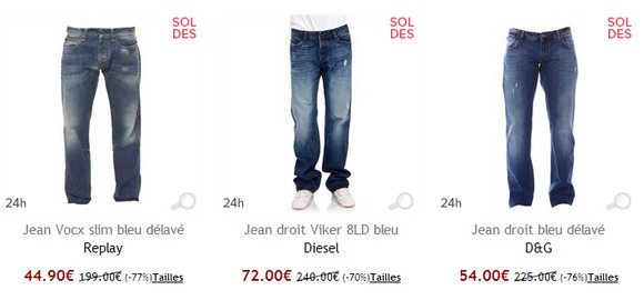 Jeans en soldes