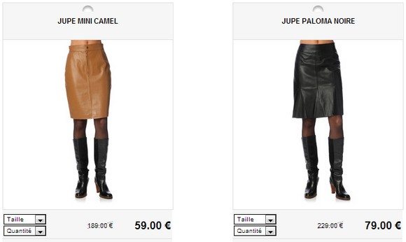 Jupe en cuir femme