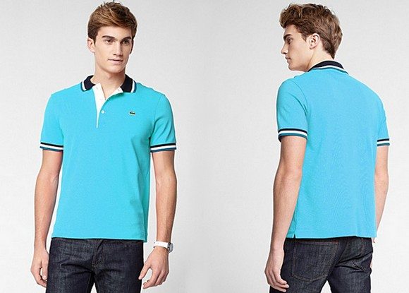 Polo Lacoste bleu turquoise