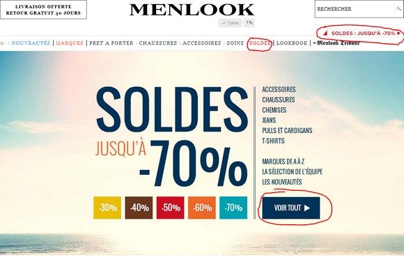 Soldes homme Menlook