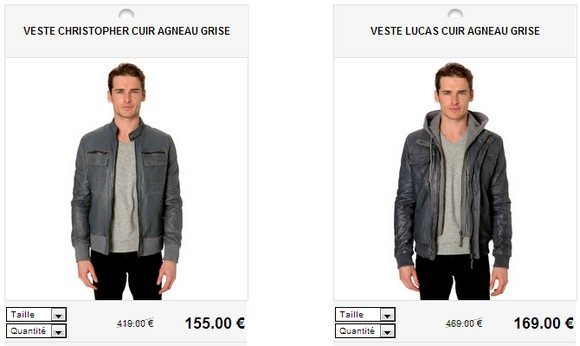 Veste en cuir d'agneau grise