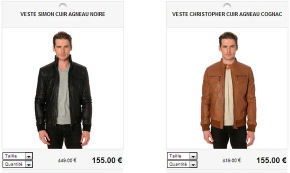 Veste en cuir homme