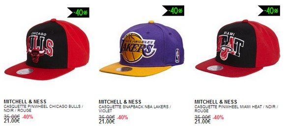 Casquette Mitchell & Ness en soldes